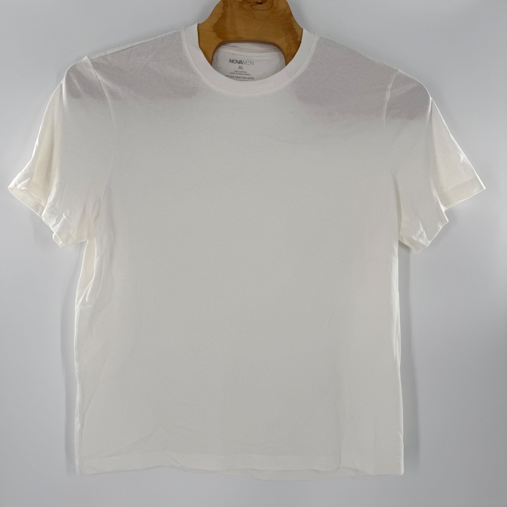 Fashion Nova Men White Crew Neck Cotton T-Shirt XL NMKT306183PK Short Sleeve Tee